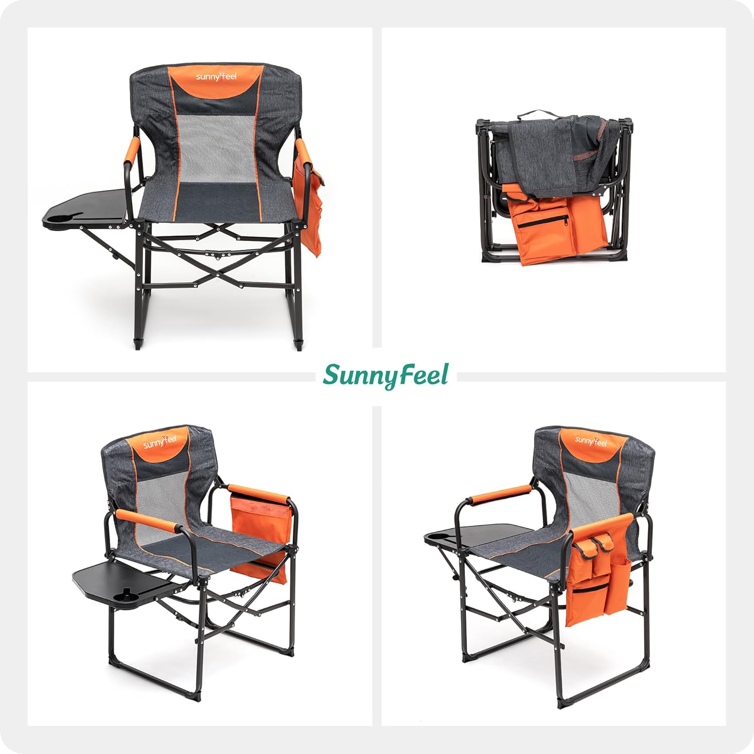 SUNNYFEEL Camping Directors Chair, Heavy Duty,Oversized Portable Folding Chair with Side Table, Pocket for Beach, Fishing,Trip,Picnic,Lawn,Concert Outdoor Foldable Camp Chairs - Image 7